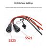 DC5521 5525 Panel Mount Female Power Input Port with Cable Pair, Tethered Cap and Retaining Nut for Device Repair Service Work