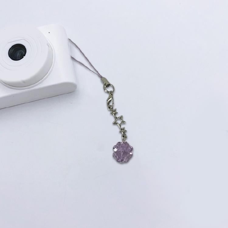 Elegant Crystal Clovers Phone Accessory Youthful Crystal Four Leaf Clovers Phone Hanging Charm Stylish Phone Charm Gift