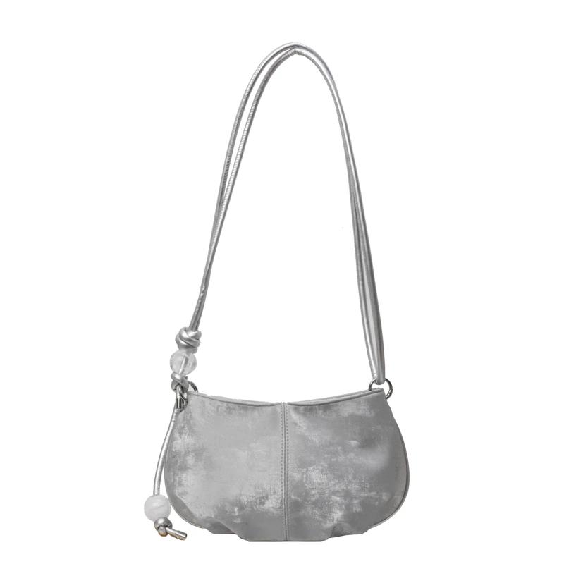 Genți de umăr pentru navetă cu fermoar, culoare solidă, pentru damă  Genți crossbody de modă pentru femei  Trend