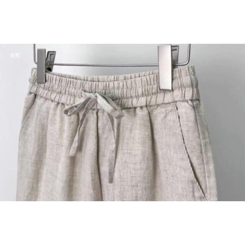 Premium Men's Linen Pants Summer 100% Breathable Loose Fit Straight Leg Trousers Casual Blend Beach Pants Men