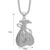 1pc Dollar Sign Gold Color 316L Stainless Steel Big Dollar Sign Pendant Chain Necklace for Women Hiphop Jewelry