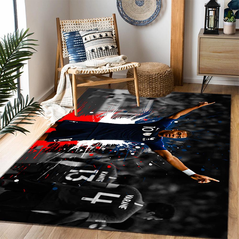 Mbappe Soccer Legend Floor Rug Office Rug Perfect for Study room Outdoor Living Rooms Decorate room Anti-slip Rug Decorate Offices