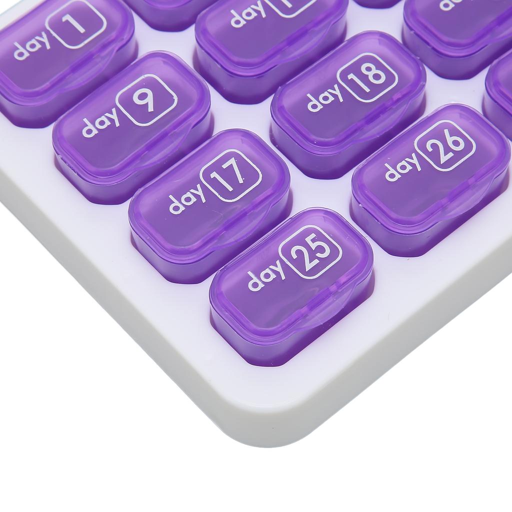 Monthly Pill Organizer One Month Small Compartments 31 Day 4 Week Pill Cases for Home Travel