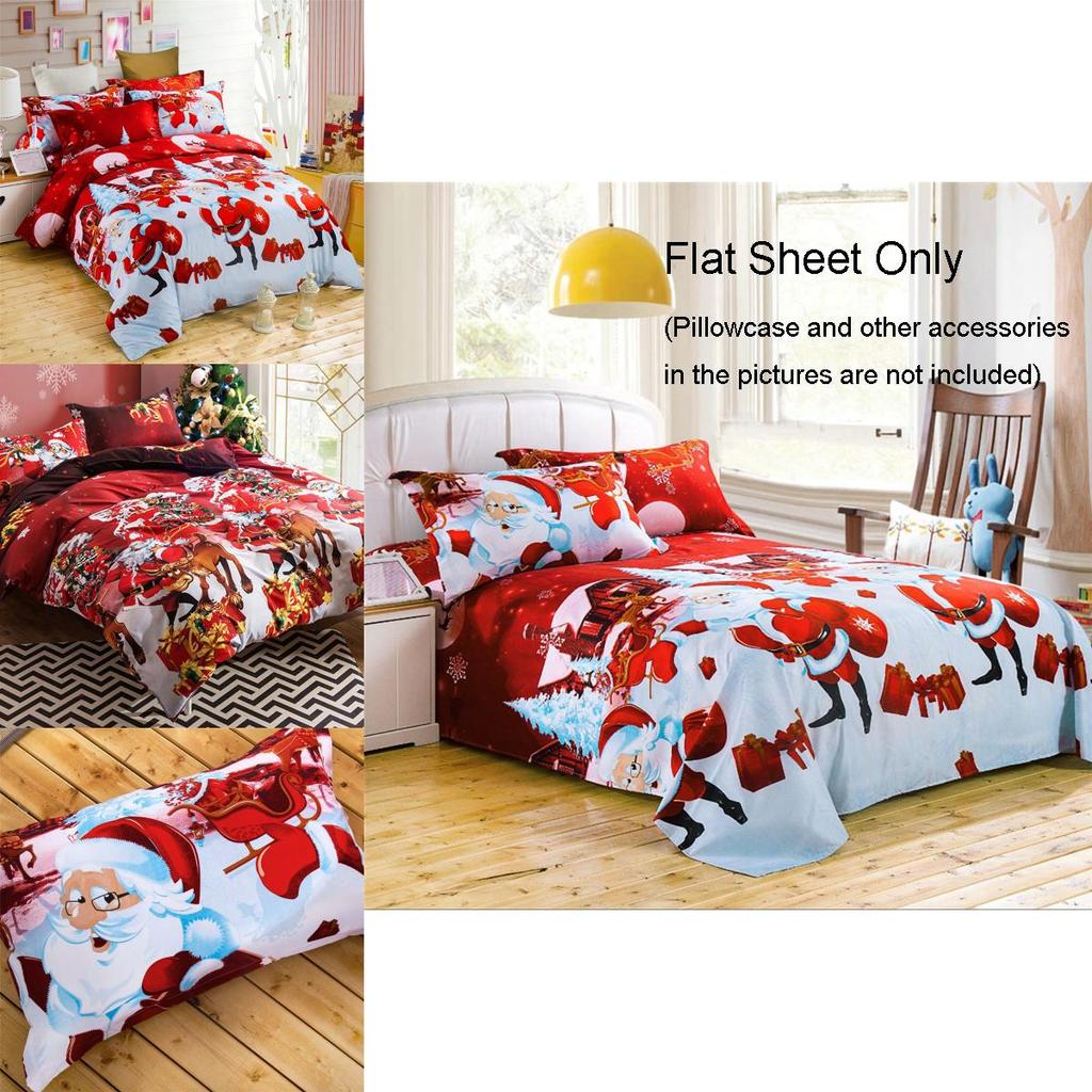 Festliches Weihnachts-Quiltbezug-Kissenbezug-Set mit Schneemann- und Weihnachtsmann-Design