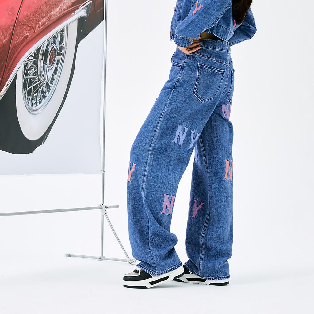 New MLB Fashion Sports Collection New York Yankees 24FW Jeans Women's Indigo 3FDPG0144-50INS