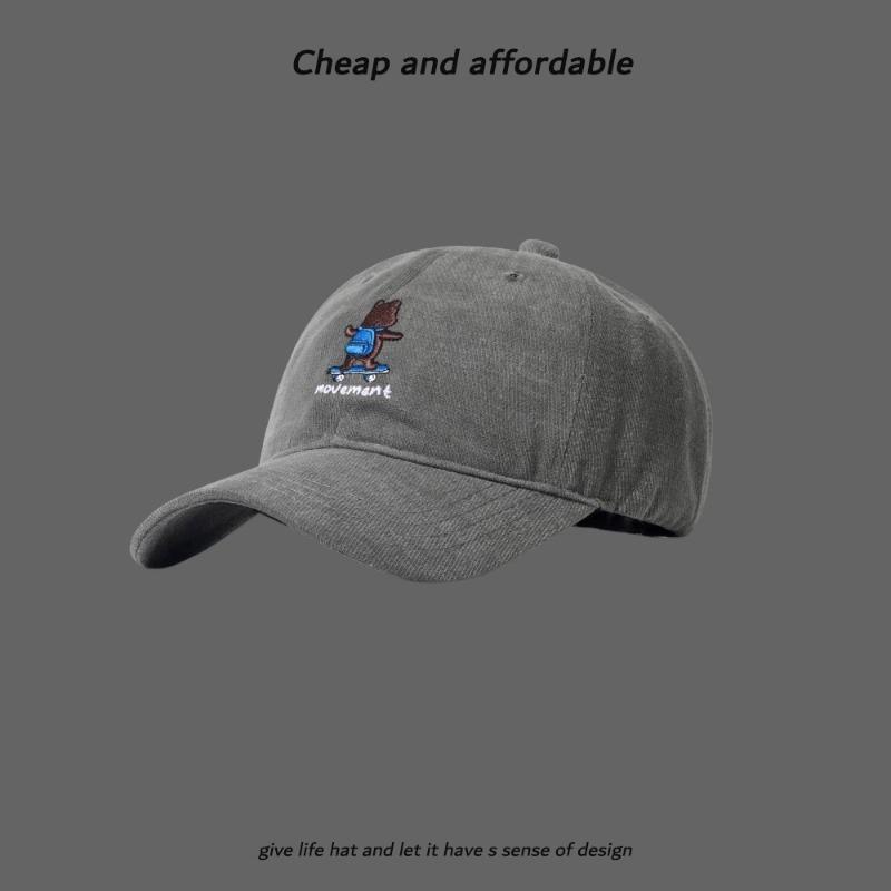 Bear Skateboard Personality Embroidery Cap Women's Versatile Face Small Soft Top Fashion Couple Shade Men's Baseball Cap