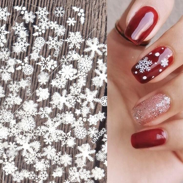 Snowflake White Flowers Christmas Nail & Eye Corner Decorative Stickers Snowflake B, 2 Sheets