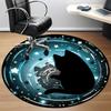 1 Stück Katze Galaxie Büro Runder Teppich, Unter Bürostühlen Schlafzimmer Wohnzimmer Heimdekoration, Raumdeko
