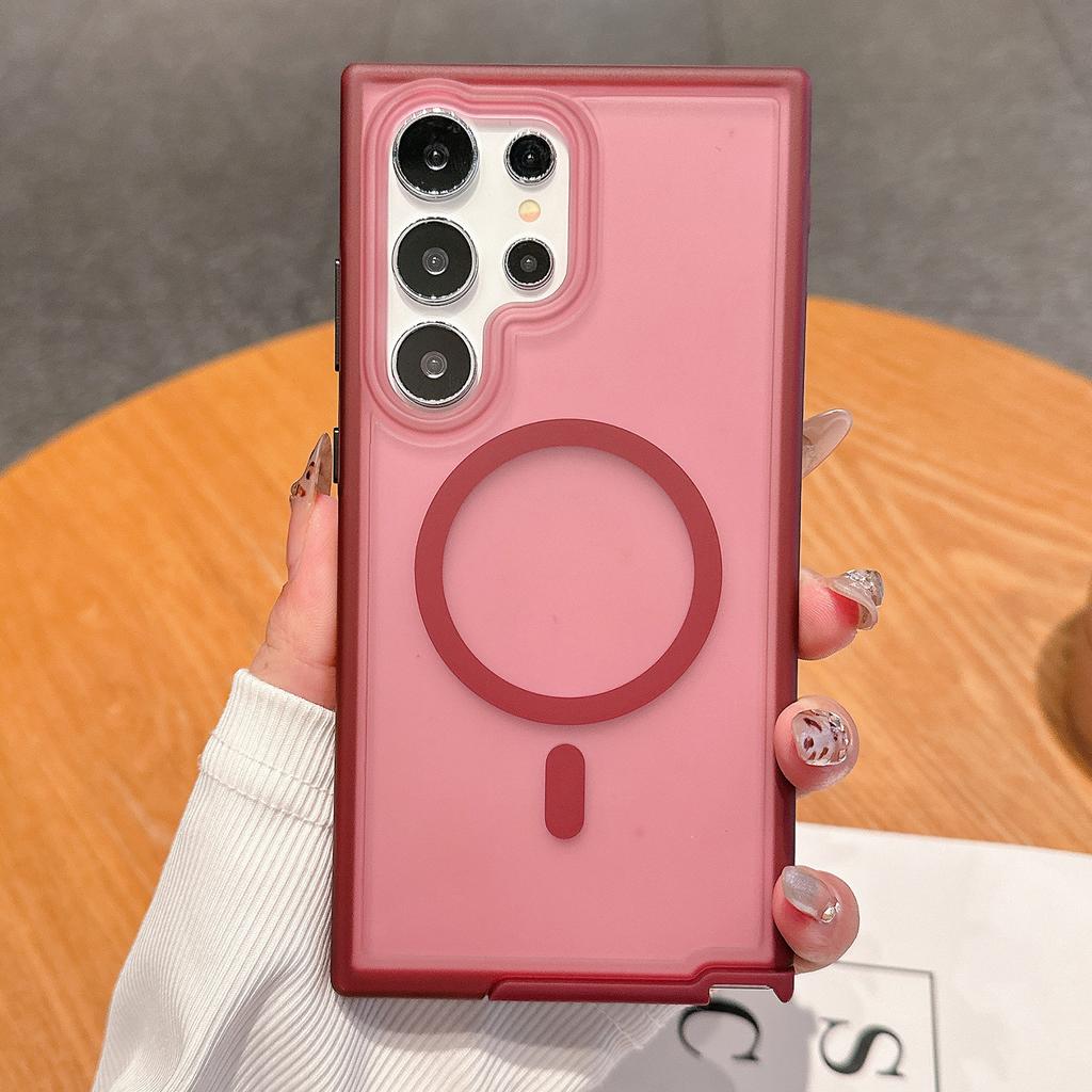 Für Samsung Galaxy S24 Ultra Hülle Kompatibel mit MagSafe Skin Touch TPU+PC Phone Back Cover