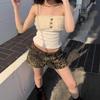 Women's Spicy Girl Leopard Print Retro Shorts - High Street Slimming Wide Leg Hip-Wrap