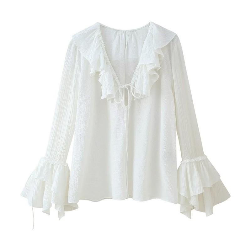 Womens Layered Ruffle Detail Long Sleeve