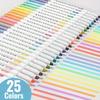 25-Pack Dual-Tip Highlighter Pens - Fine & Chisel Tips, Vibrant Random Colors, Perfect for Art, Writing, and School Supplies