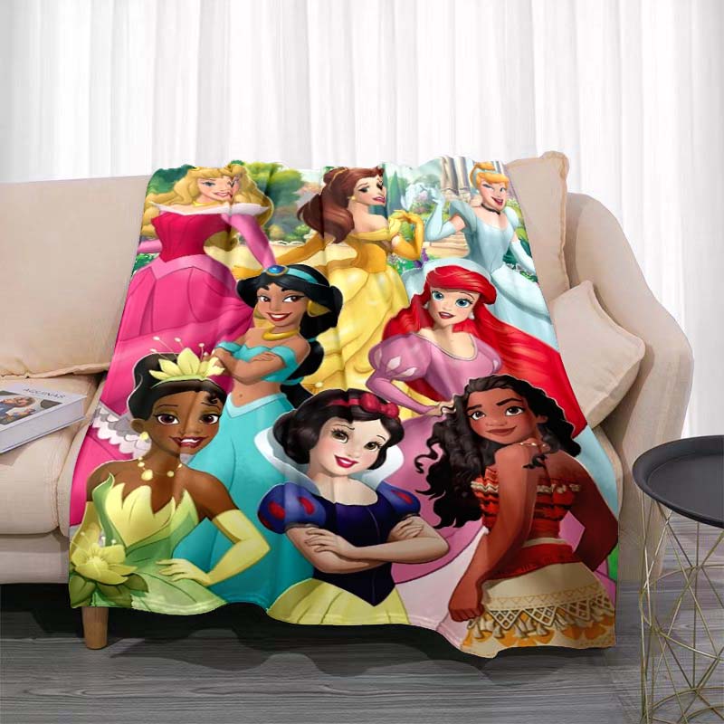 A Variety of Disney Princess Cartoon Blankets, Suitable for All Seasons, for Children and Adults, A Luxurious Gift Choice.