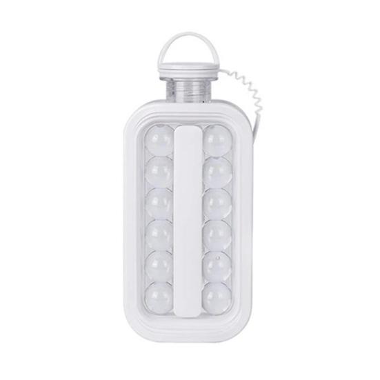 Ice Cube Mold with Sealed Lid Ice Storage Container BPA-Free Silicone Sphere белый