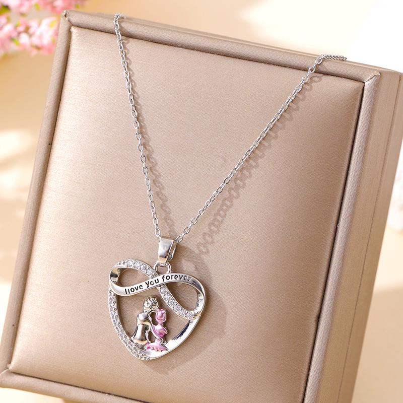 Women's Silver Titanium Steel Necklace with Micro-Inlaid Zircon - Elegant, Durable Clavicle Chain Jewelry