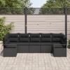 Ensemble de canapé de jardin 7 pièces avec coussins en poly rattan noir, Canapé de jardin 2 places avec coussins en poly 3346533