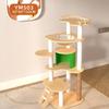 Solid Wood Multi-Level Cat Tree & Activity Center