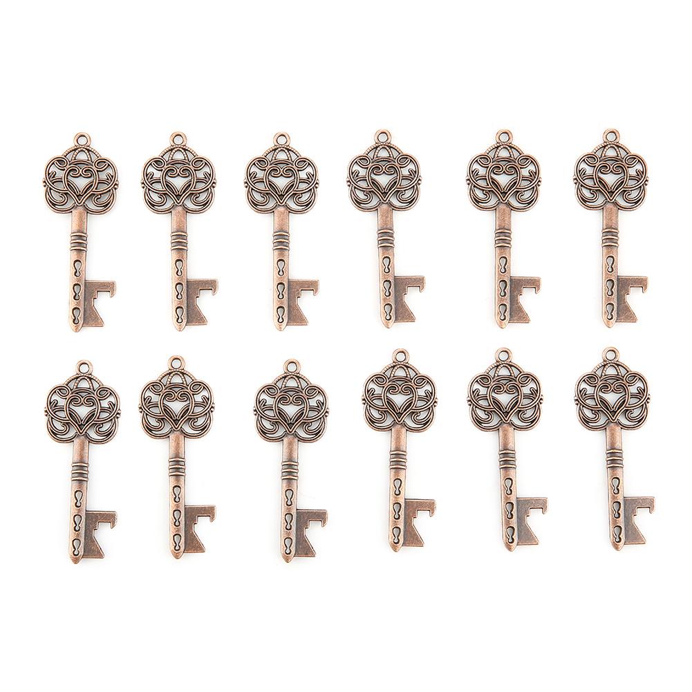 12Pcs Wedding Favors Vintage Key Bottle Opener Champagne Opener with Tag and Twine