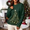 Women's Casual Long Sleeve Christmas Print Neck Pullover Sweatshirt Top