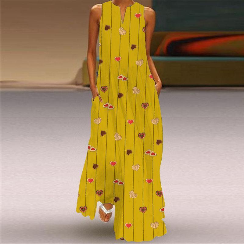 V-neck Dress Women's Fashion 3D Fashion Peacock Feather Print Loose Plus Size and Floor Skirt 2023 Sexy Beach Dress