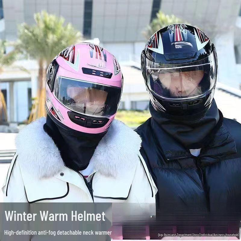Unisex Full Face Electric Vehicle Helmet - Cold-Proof, Anti-Fog, and Warm for All-Season Riding