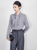 Tencel Wool Rabbit Ear Collar Lace-up Long Sleeve Women's Shirt for Autumn/Winter