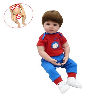 BZDOLL 48cm 19 Inch Full Soft Vinyl Reborn Boy Baby Doll for Girl Cute Dress Up Child Birthday Gift Kids Toy