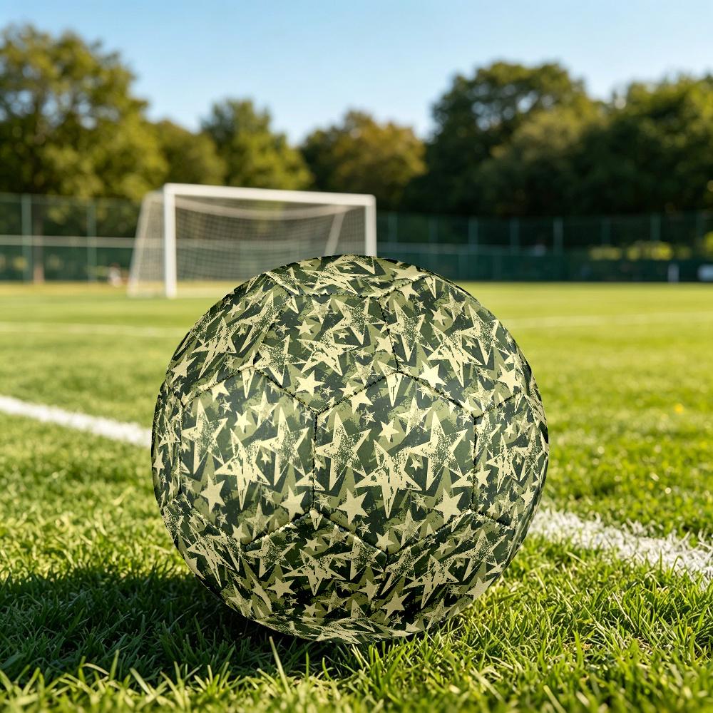1pc Camouflage Star Soccer Ball Size 5 Football Machine Sewn Indoor/Outdoor Universal Football Q93