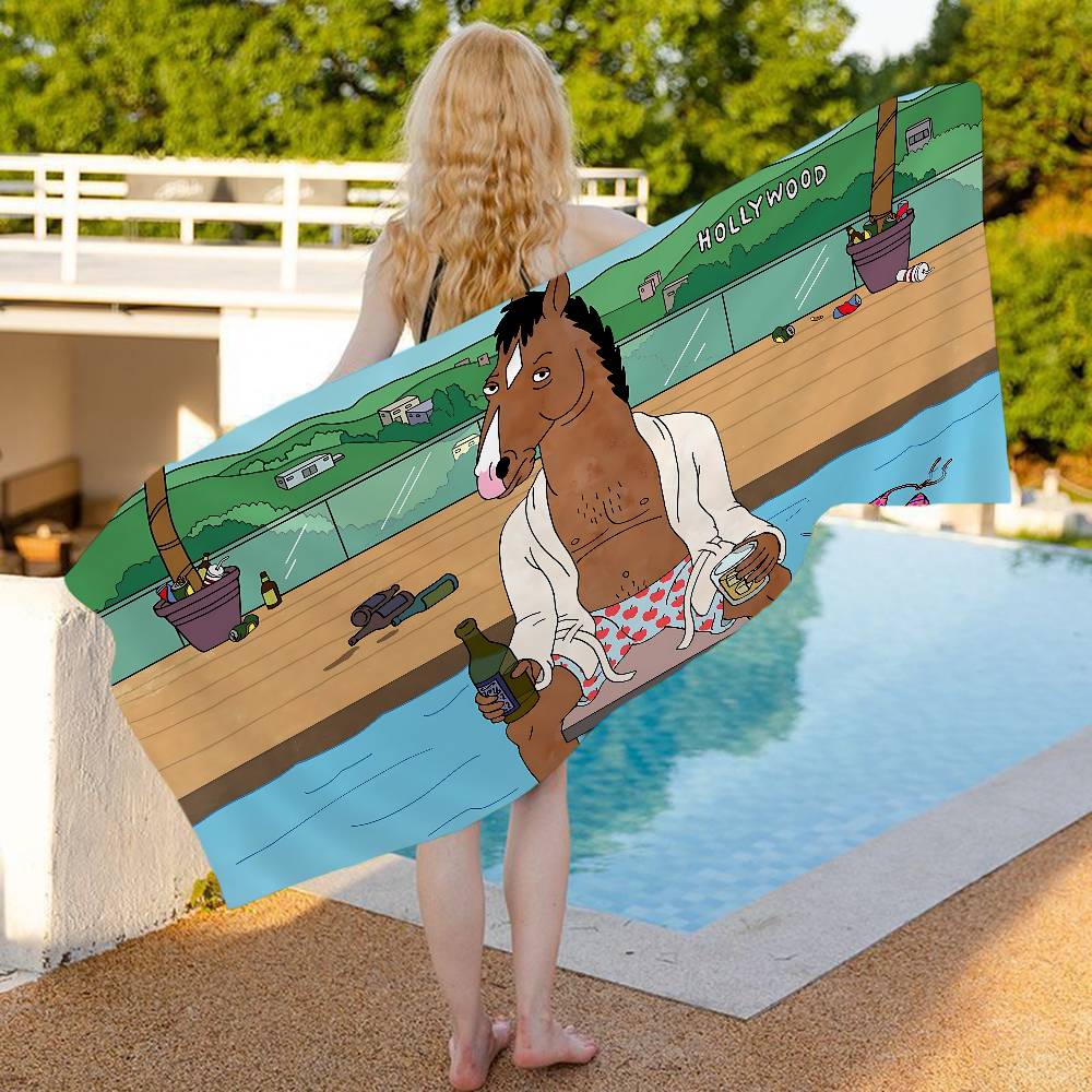 Animation B-BoJack H-Horseman Mikrofaser Strandtuch Saugfähig Schnelltrocknend Weich Yoga Schwimmen Resort Bergsteigen Handtuch