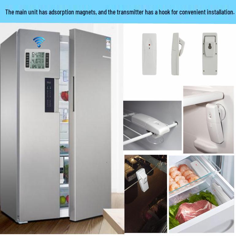 Wireless Dual-Sensor Indoor/Outdoor Alarm Thermometer for Fridge/Freezer