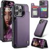 IPhone Wallet Protective Case with Card Holder, RFID Shielding, Men's and Women's Shock-absorbing Leather Bracket, Durable Protective Phone Case
