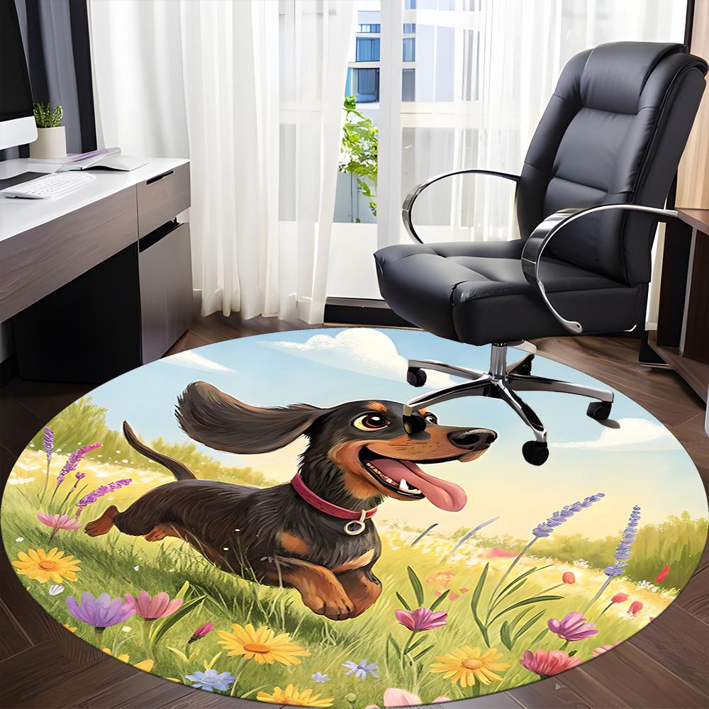 

1pc Dachshund Chair Carpet for Office, Soft Flannel Throw Mat, Perfect for Office, Holiday Party Decoration Choice yy260320139 80cm by 80cm