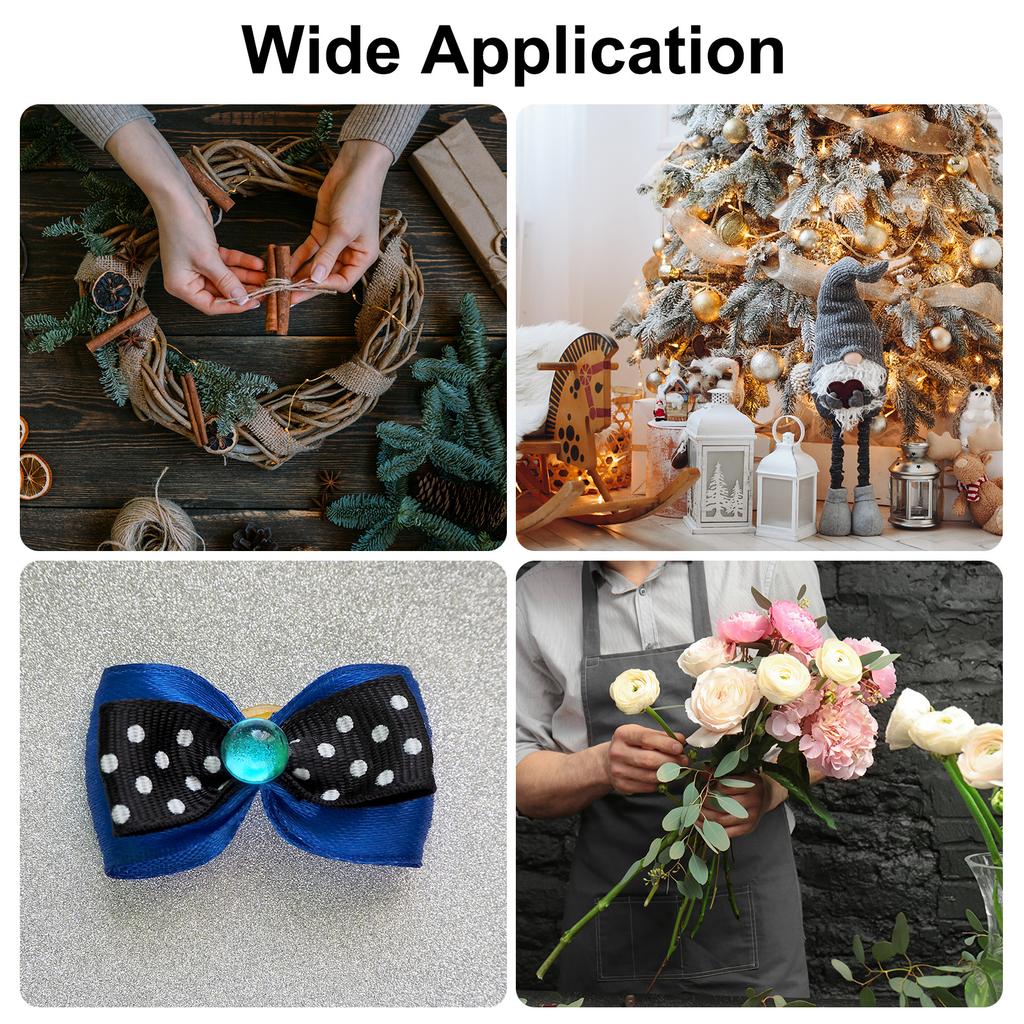 Polka Dot Craft Grosgrain Ribbon Grosgrain Ribbon Roll Wired Edge Ribbon for Party Decoration Gift Wrapping 1 Inch x 48 Yard