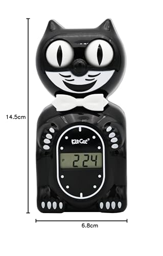 Kit Cat Klock Horloge Chat Kit Cat, Horloge Numérique Chat Mignon, Noir