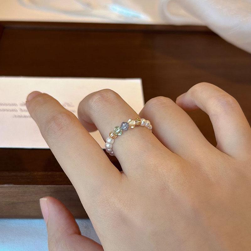 High Quality colour Pearl rings for women New in Simple Style Light Luxury Fashion Ring Party Wedding Stylish Jewelry