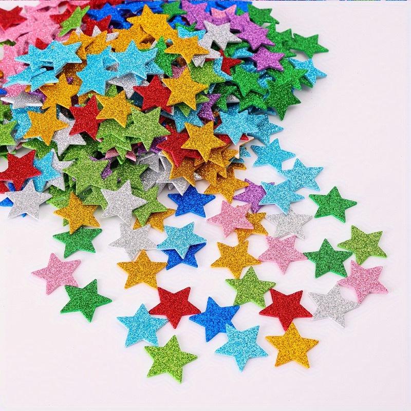70pcs/pack Glitter Star Stickers, Self-Adhesive PVC Decals, Shimmery Single-Use Star Shapes, with Sparkle Finish for Arts & Crafts, Card Making