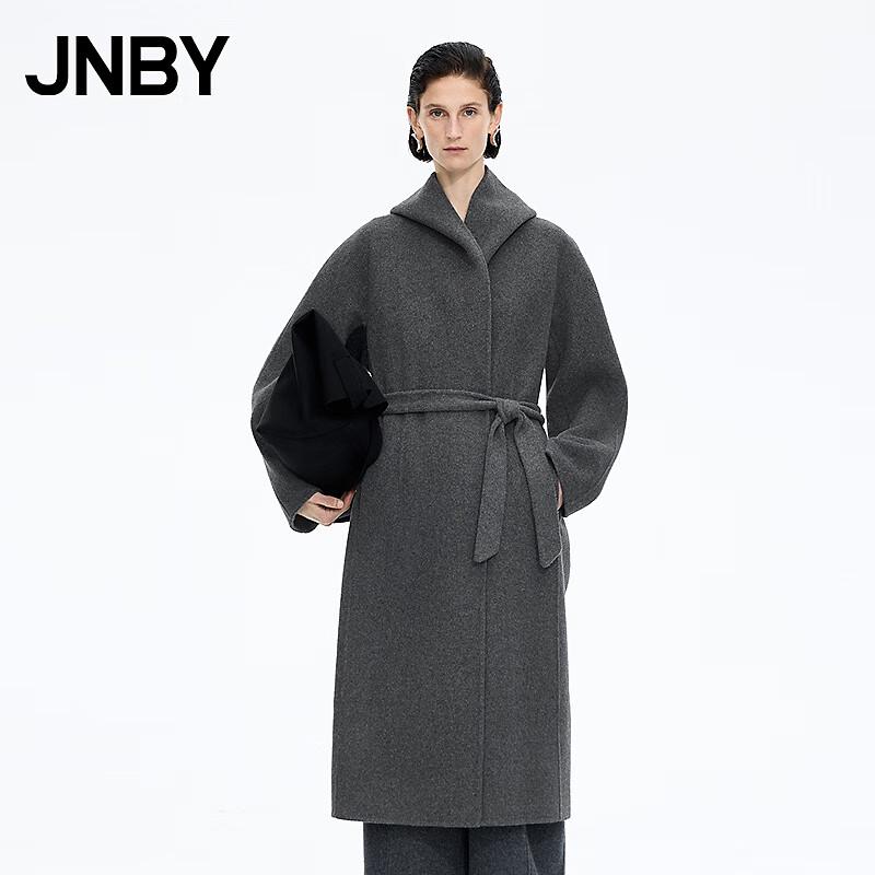 JNBY Women's 2025 Winter Hooded Wool Blend Coat