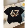European Sizes Boys' T-Shirt Six Seven Number Art Print, Ldeal for Outdoor Activities, Soft Knitted Top, Comfortable And Breathable