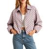 Women's Fashionable Short Loose Fit Puff Jacket with Zipper and Long Sleeves for Everyday Wear