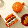 1Pc Italian Hamburger-Shaped Ceramic Cup, Featuring A Multi-Layered Hamburger Design, Bright And Fun Colors, Making It More Convenient To Eat While