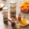 4Pcs Mini Plastic Sauce Vinegar Squeeze Bottle Seasoning Salad Dressing Containers Outdoor Portable Barbecue Spice Kitchen Tool