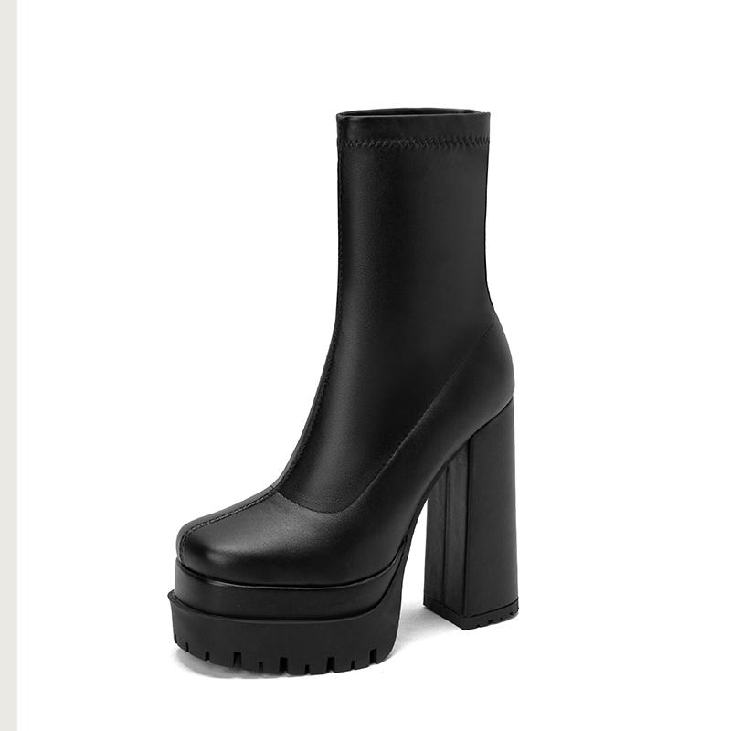 Sexy Platform Women's Ankle Boots Stripper Gothic High Heels Ankle Boot For Women Black White Party Fetish Shoes Large Size 45