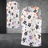Men Plus Size V Neck Sleeveless Tank Top Halloween Mummy Pumpkin Printed White