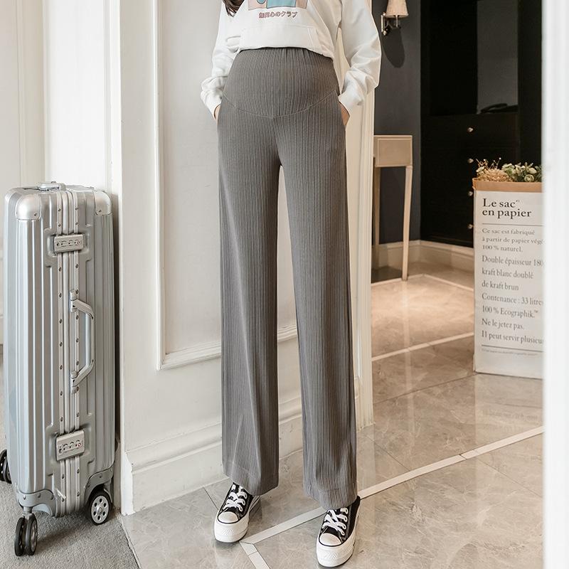 1 #maternity Wide-leg Pants Spring and Autumn Thickened Belly Support Pants Casual Trousers Loose Maternity Pants Straight-leg Pants
