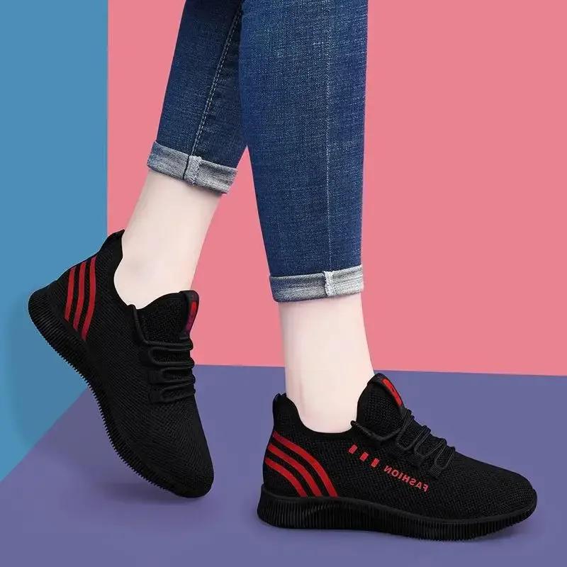 Women Tennis Shoes  Spring New Fly Weaving Old Beijing Cloth Shoes Little Daisy Women'S Casual Sports Shoes Walking Shoes