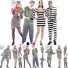 Unisex Convict Prisoner Outfit With Bold Striped Pattern Designed For Holiday Celebrations And Themed Events