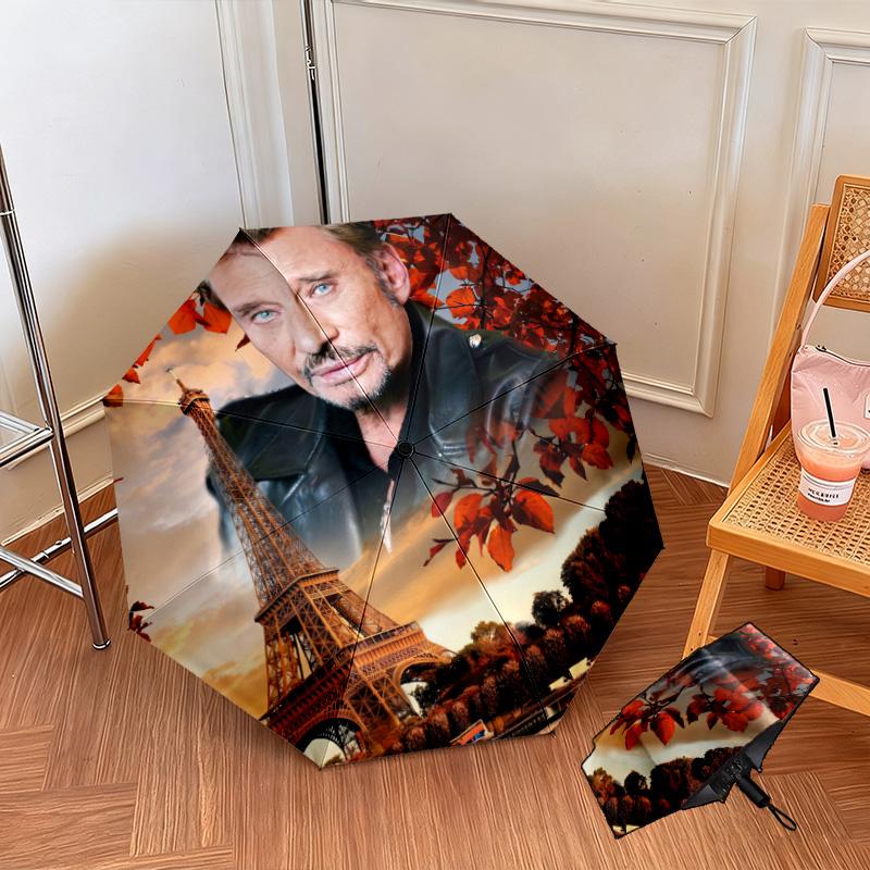 French legendary rock singer and actor Johnny Hallyday umbrella is suitable for all seasons, including home travel and outdoor activities Y9
