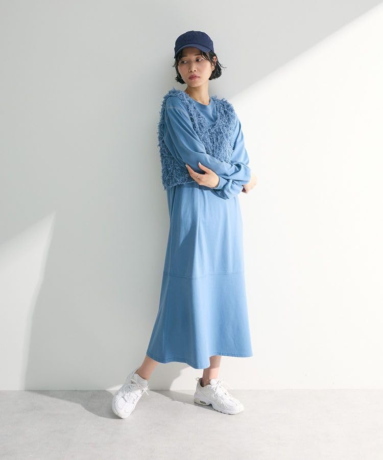 Set Rochie Casual 2 Piese Rochie Cusută Tip Vestă pentru Albastru Deschis [Green Parks] + Femei în Culori Coordonate,