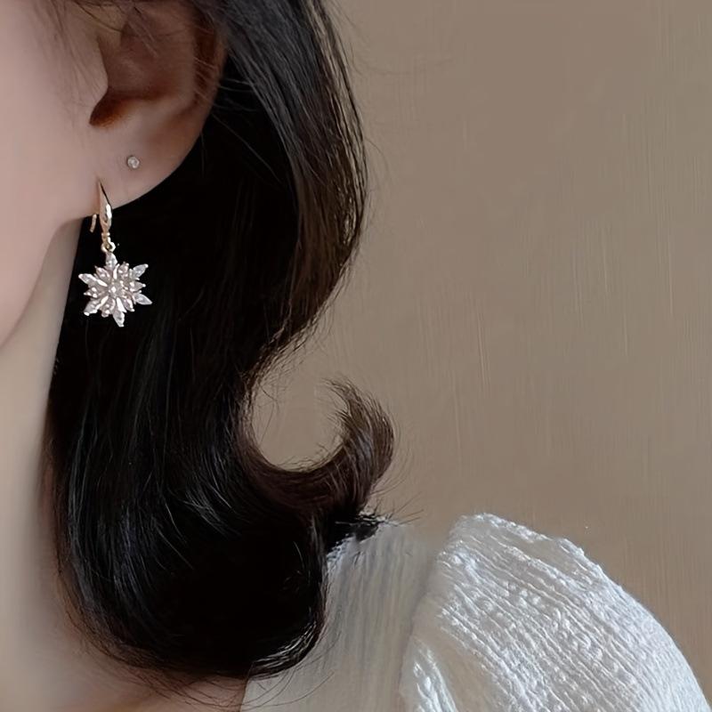 Boucles d'oreilles de Noël Flocon de Neige Élégantes et Stylées Boucles d'oreilles pour Femmes Européennes et Américaines