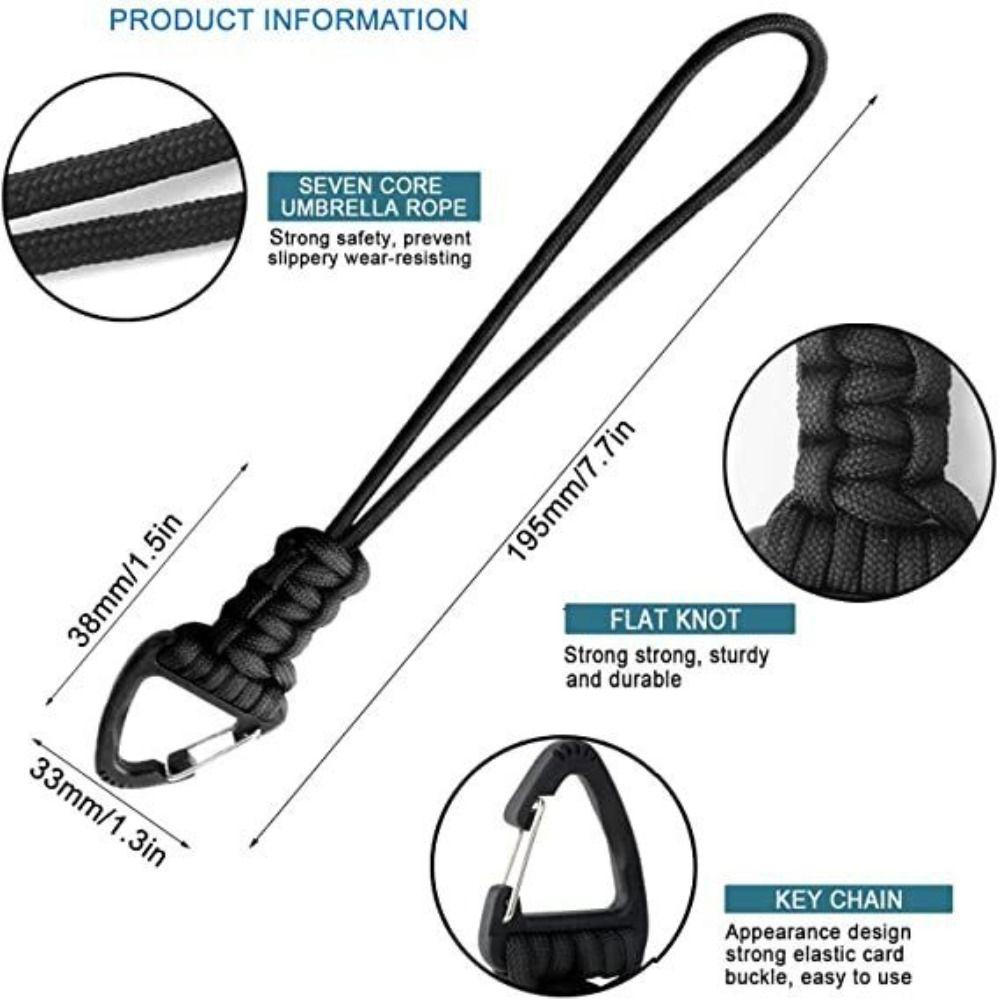 Cord Carabiner Key Lanyard Backpack Key Ring Woven Paracord Keychain Nylon Lanyard Hand-Woven Starp